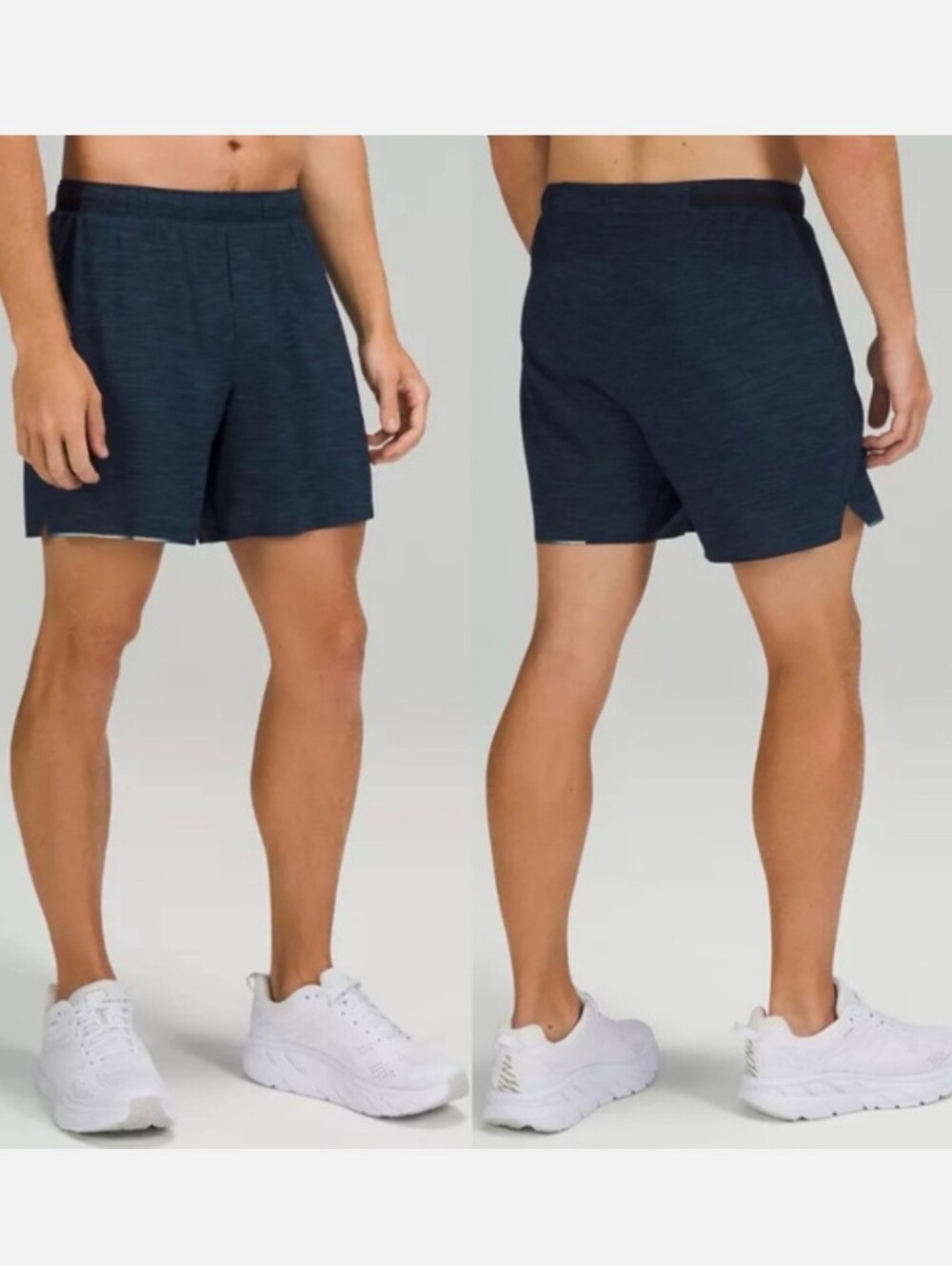 Lululemon Men's Surge Short Lined Size Large Heathered Navy Blue